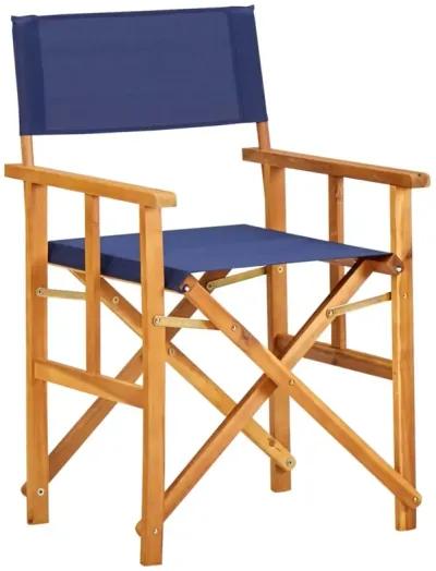 vidaXL Director's Chairs 2 pcs Solid Acacia Wood Blue