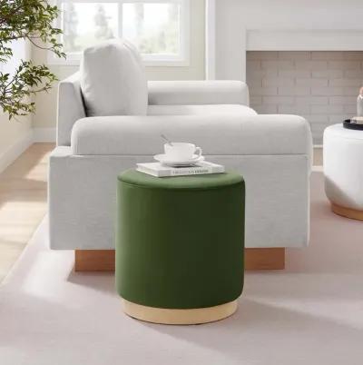 Tilden 16" Round Performance Velvet Upholstered Ottoman