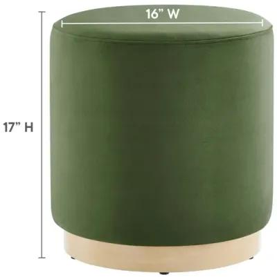 Tilden 16" Round Performance Velvet Upholstered Ottoman