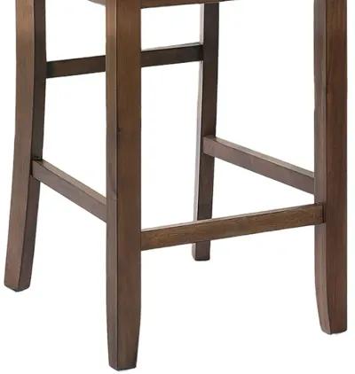 Lasie 5 Piece Counter Height Table Set, 4 Chairs, Slatted, Brown Solid Wood