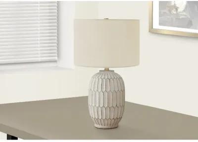 Monarch Specialties I 9720 - Lighting, 24"H, Table Lamp, Cream Resin, Ivory / Cream Shade, Transitiona