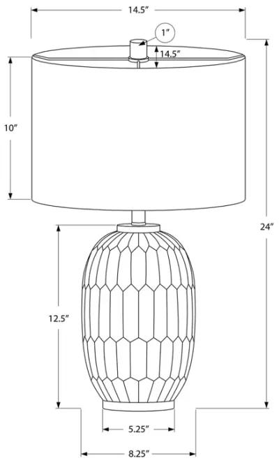 Monarch Specialties I 9720 - Lighting, 24"H, Table Lamp, Cream Resin, Ivory / Cream Shade, Transitiona