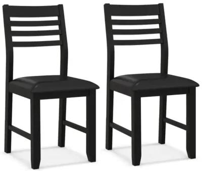 Hivvago Wooden Dining Chair Set of 2 with Rubber Wood Frame and Padded Cushion