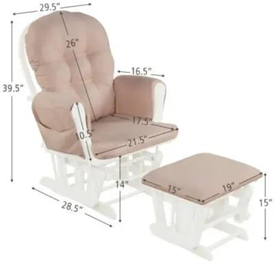 Baby Nursery Relax Rocker Rocking Chair Glider and Ottoman Set