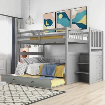 Full Over Full Bunk Bed With Twin Size Trundle