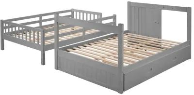 Full Over Full Bunk Bed With Twin Size Trundle