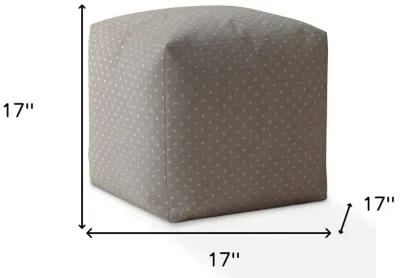 Homezia 17" Grey Polka Dots Pouf Ottoman