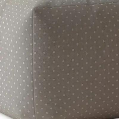 Homezia 17" Grey Polka Dots Pouf Ottoman