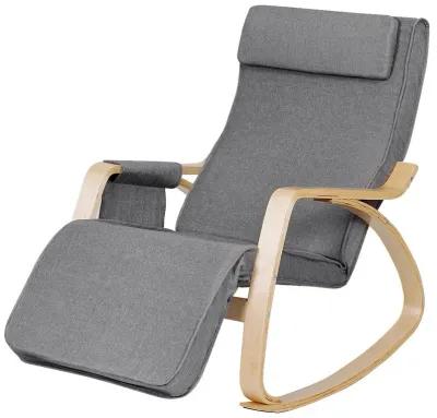 Comfortable Lounge Rocking Chair with Removable Cushion Cover and Side Pocket