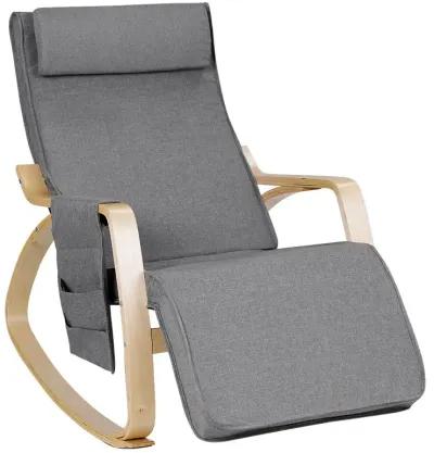 Comfortable Lounge Rocking Chair with Removable Cushion Cover and Side Pocket