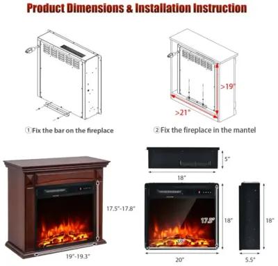 Hivvago 18 Inch 1500W Electric Fireplace Freestanding and Recessed Heater