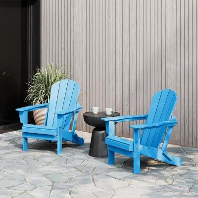 WestinTrends Westintrends 2 piece set outdoor folding Poly Adirondack chair