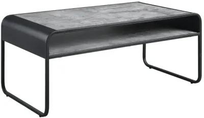 Raziela Coffee Table, Concrete Gray & Black Finish