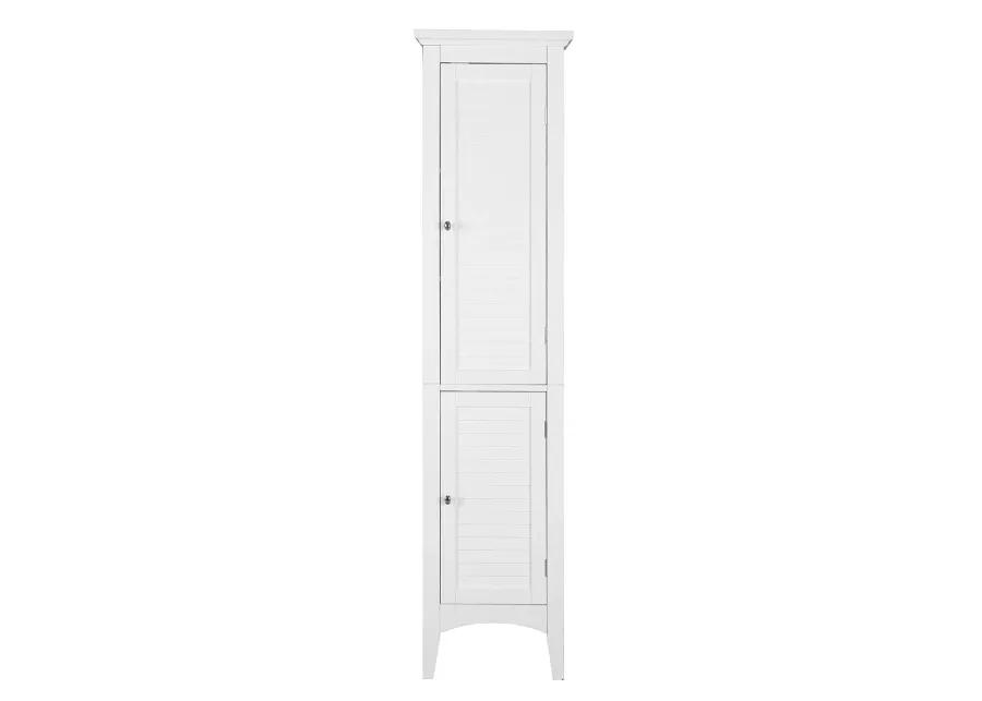 Teamson Home Glancy Two Shutter Doors Wooden Tall Tower Storage Cabinet White