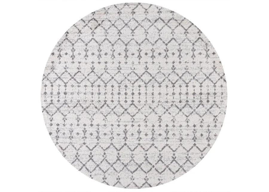 Moroccan HYPE Boho Vintage Diamond Black/Ivory 3' Round Area Rug