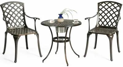 Outdoor Aluminum Dining Set of 2 Patio Bistro Chairs