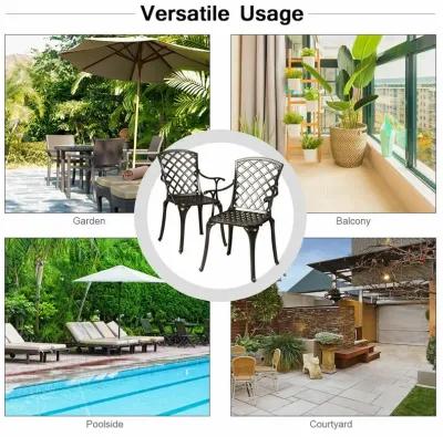 Outdoor Aluminum Dining Set of 2 Patio Bistro Chairs