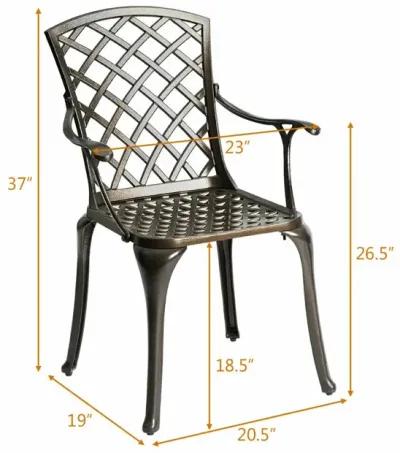 Outdoor Aluminum Dining Set of 2 Patio Bistro Chairs