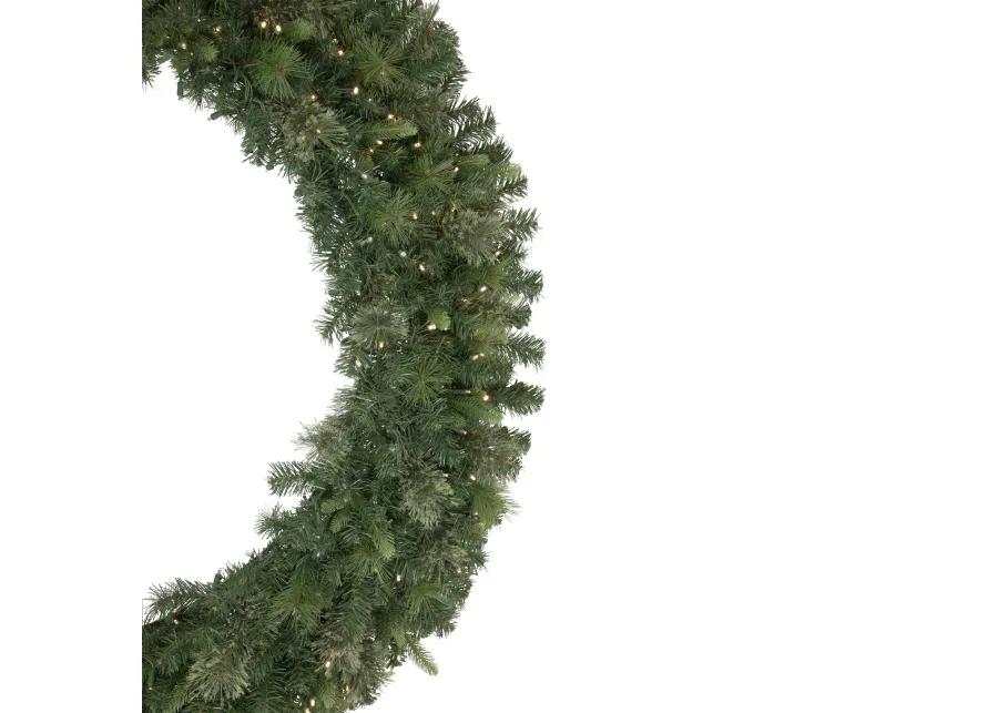 Pre-Lit Kingston Cashmere Pine Commercial Artificial Christmas Wreath  60-Inch  Warm White LED Lights