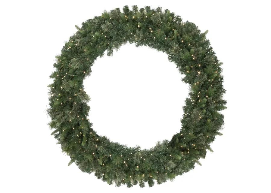 Pre-Lit Kingston Cashmere Pine Commercial Artificial Christmas Wreath  60-Inch  Warm White LED Lights