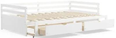 Extendable Twin to King Daybed with Trundle and 2 Storage Drawers