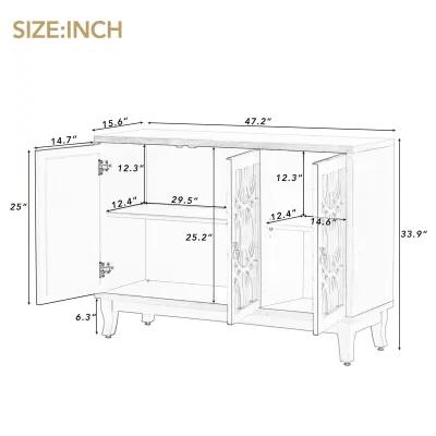 Merax Retro Mirrored Sideboard Buffet Cabinet