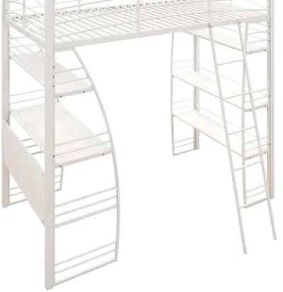 Lynn Twin Loft Bed with Integrated Desk and Shelves