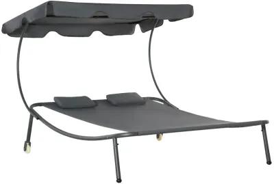 Adjustable Sun Bed: Wheeled Chaise Lounge with Canopy