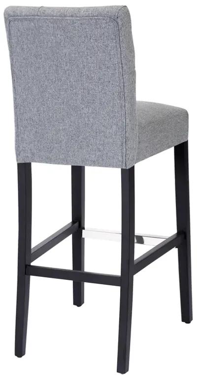 WestinTrends 29" Linen Fabric Tufted Upholstered Bar Stool, Black