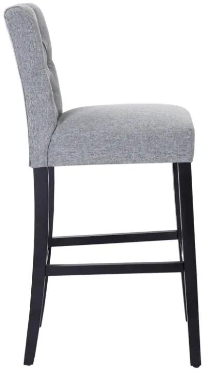 WestinTrends 29" Linen Fabric Tufted Upholstered Bar Stool, Black