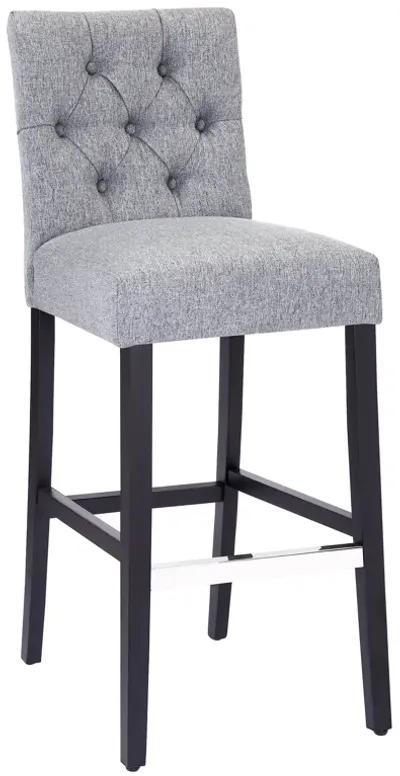 WestinTrends 29" Linen Fabric Tufted Upholstered Bar Stool, Black