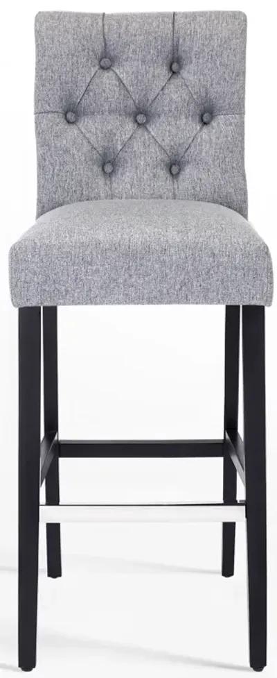 WestinTrends 29" Linen Fabric Tufted Upholstered Bar Stool, Black