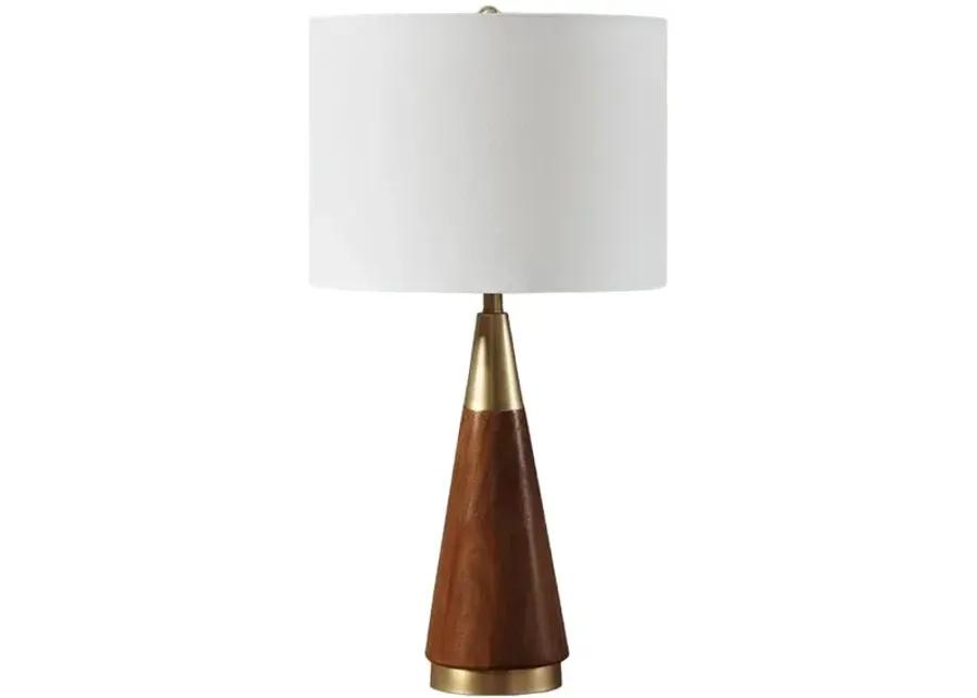 Belen Kox Modern Pecan and Gold Table Lamp, Belen Kox