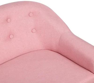 Cozy Children Sofa Couch Sturdy Wood 2 Seat Armrest Chair Kids Pink