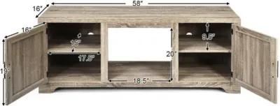 Hivvago 65 Inch Media Component TV Stand with Adjustable Shelves