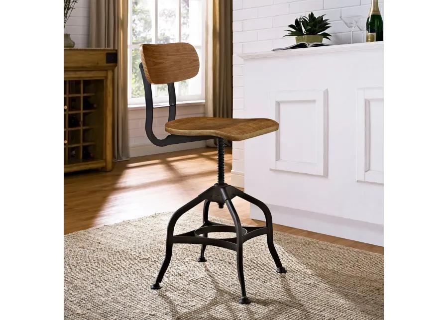 Brown Mark Wood Bar Stool-Benzara