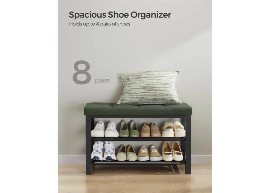 Entryway Shoe Storage Bench with Cushion