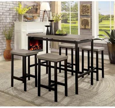 5 Piece Two Tone Counter Height Dining Table Set