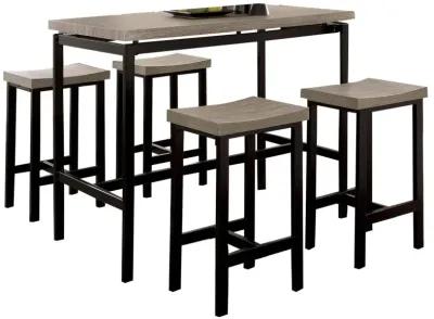 5 Piece Two Tone Counter Height Dining Table Set