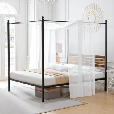 Canopy Bed Frame with Under Bed Storage