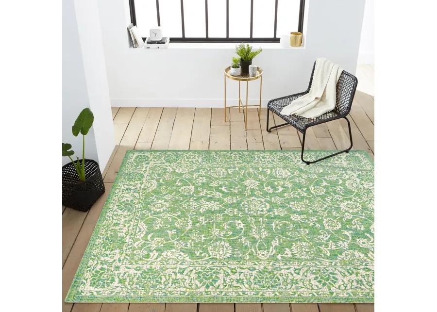 Tela Bohemian Textured Weave Floral Indoor/Outdoor Area Rug