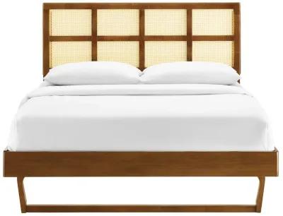 Modway - Sidney Cane and Wood Queen Platform Bed with Angular Legs