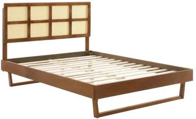 Modway - Sidney Cane and Wood Queen Platform Bed with Angular Legs