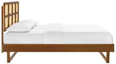 Modway - Sidney Cane and Wood Queen Platform Bed with Angular Legs