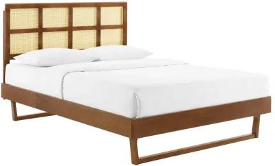 Modway - Sidney Cane and Wood Queen Platform Bed with Angular Legs