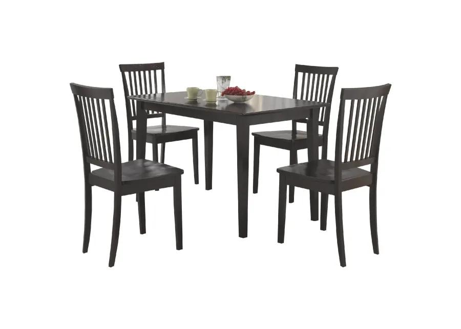 Sophisticated And Sturdy 5 Piece Wooden Dining Set, Brown-Benzara