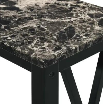 New Classic Furniture Furniture Eden 1-Shelf Faux Marble & Wood End Table in Black