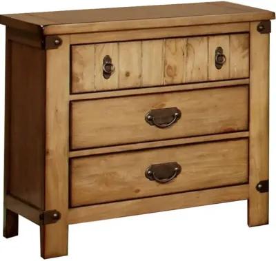 Cottage Style Weathered Elm 1 Piece Nightstand Ball Bearing Metal Glide USB Charger/Power Outlet