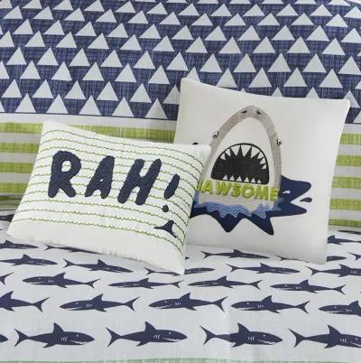 Gracie Mills Elsinore Shark Stripe Printed Cotton Comforter Set