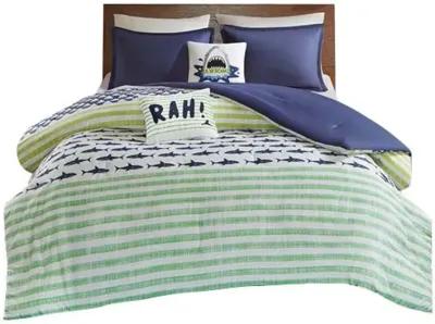 Gracie Mills Elsinore Shark Stripe Printed Cotton Comforter Set